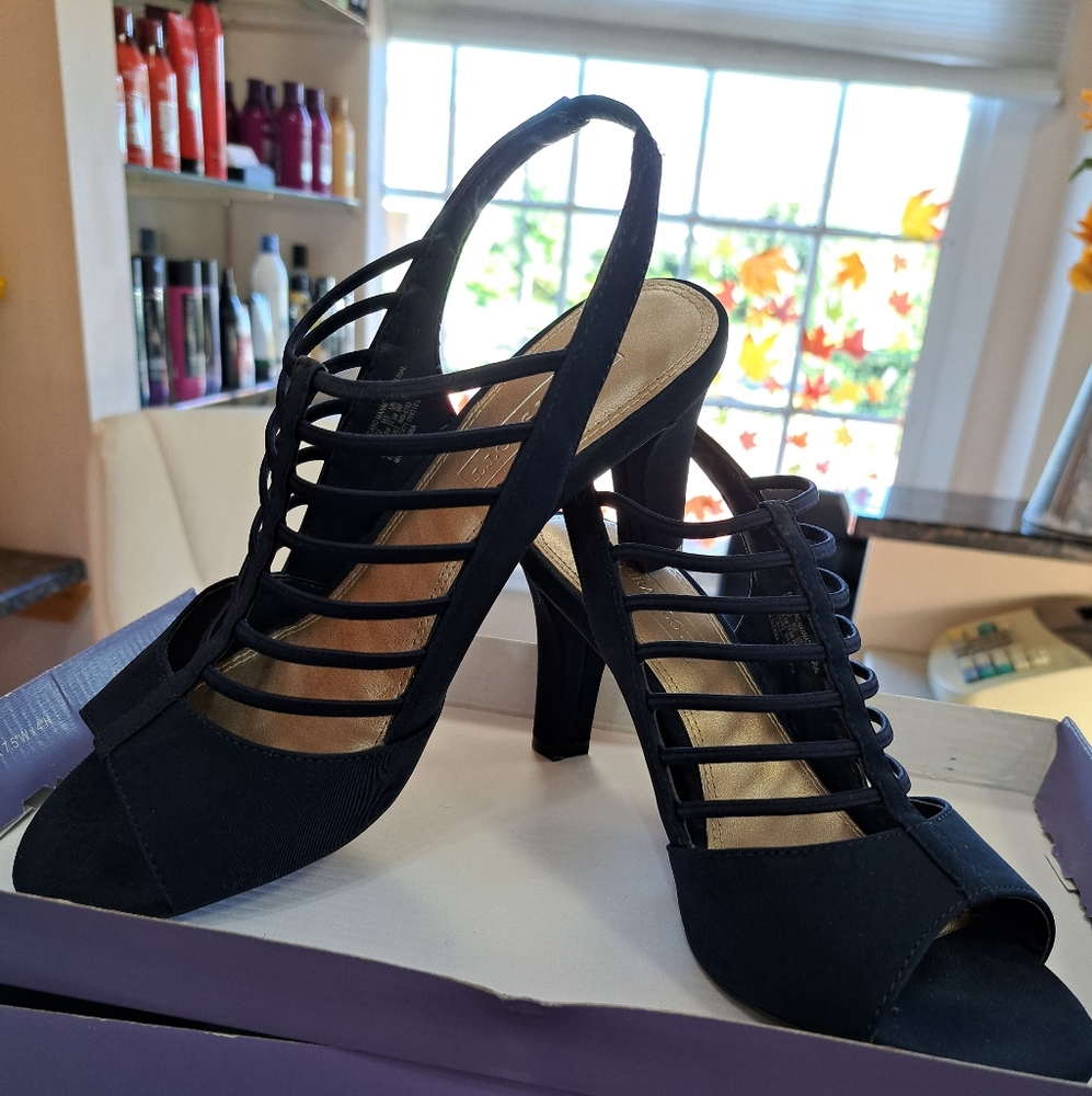 Navy blue dress shoe